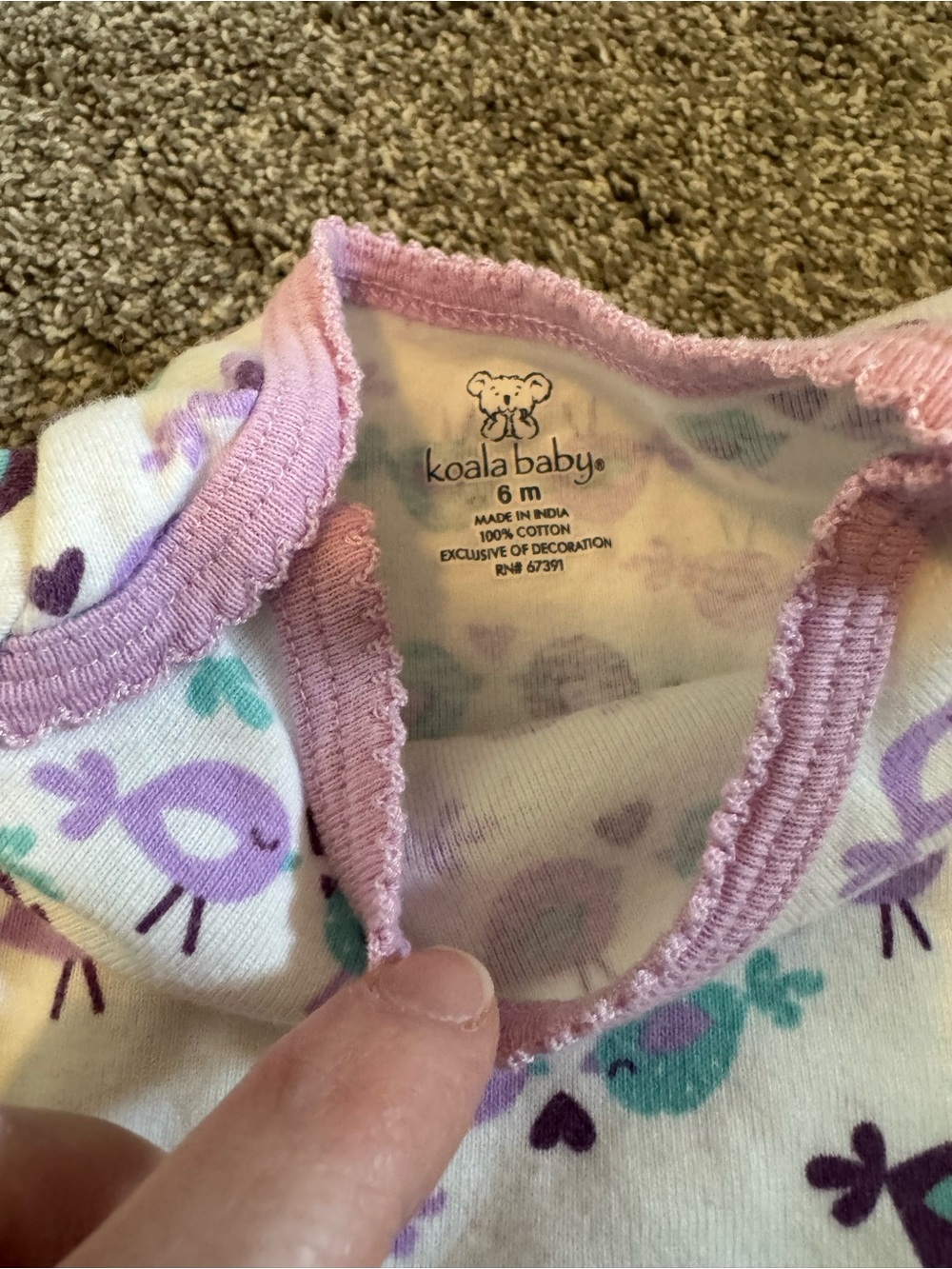 Baby girl lot of 4 one-pieces & 1 pant 3-6 months Baby Gap Chick Pea Koala Pink - Picture 7 of 13